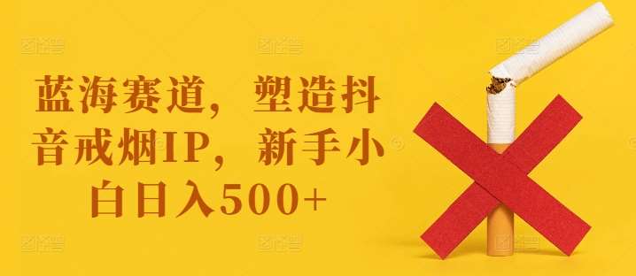 蓝海赛道，塑造抖音戒烟IP，新手小白日入500+【揭秘】-讯领网创