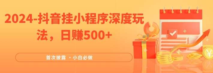 2024全网首次披露，抖音挂小程序深度玩法，日赚500+，简单、稳定，带渠道收入，小白必做【揭秘】-讯领网创