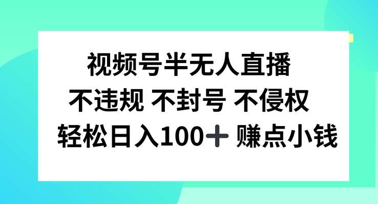 视频号半无人直播，不违规不封号，轻松日入100+【揭秘】-讯领网创