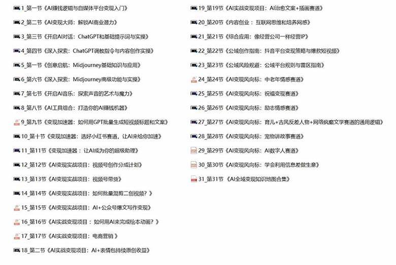 图片[5]-AI全面变现实操班：从0到1引领你赚取副业首桶金 AI工具玩法/实战技能/变现-讯领网创