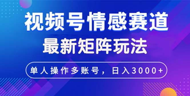 （12609期）视频号创作者分成情感赛道最新矩阵玩法日入3000+-讯领网创