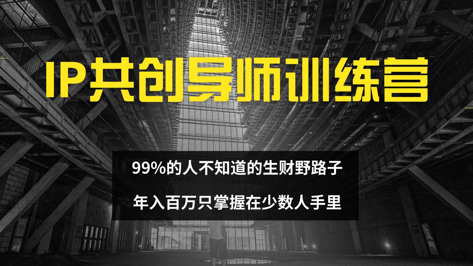 （12504期）IP共创导师训练营 99%的人不知道的生财野路子 只掌握在少数人手里-讯领网创