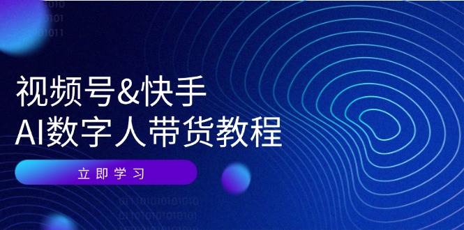 视频号快手AI数字人带货教程：认知、技术、运营、拓展与资源变现-讯领网创