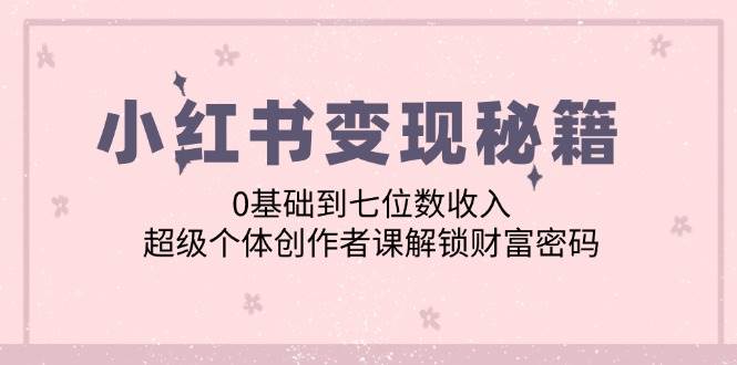 小红书变现秘籍：0基础到七位数收入，超级个体创作者课解锁财富密码-讯领网创