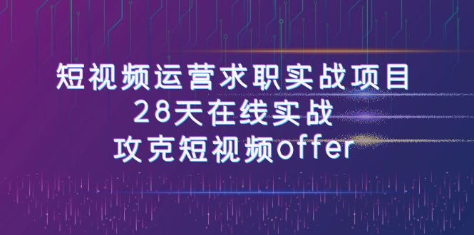 短视频运-营求职实战项目，28天在线实战，攻克短视频offer（46节课）-讯领网创