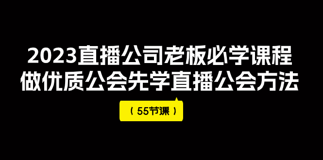 2023直播公司老板必学课程，做优质公会先学直播公会方法（55节课）-讯领网创